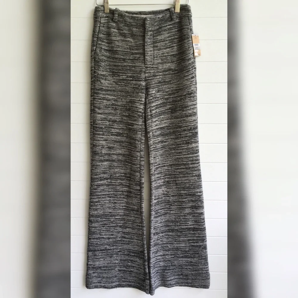 RACHEL Rachel Roy NEW Heather Tweed August Black Combo Flare High Waist Office
